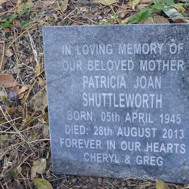 SHUTTLEWORTH Patricia Joan 1945-2013