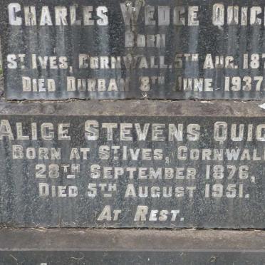QUICK Charles Wedge 1871-1937 &amp; Alice Stevens 1876-1951 :: QUICK Elizabeth Jane 1906-1963 