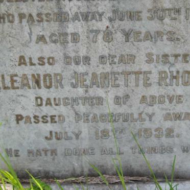 RHODES Edward -1920 &amp; Jeanette -1913 :: RHODES Eleanor Jeanette -1932 