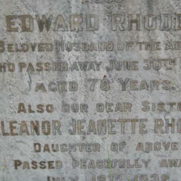 RHODES Edward -1920  :: RHODES Eleanor Jeanette -1932