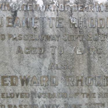 RHODES Edward -1920 &amp; Jeanette -1913