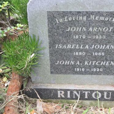 RINTOUL John Arnot 1870-1930 &amp; Isabella Johanna 1880-1965 :: RINTOUL John A. Kitchener 1916-1920