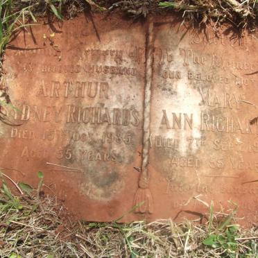 RICHARDS Arthur Sydney -1935 &amp; Mary Ann  -1942