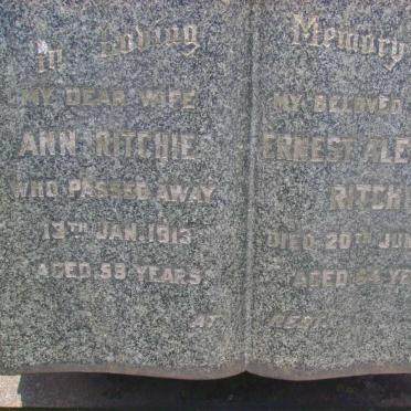 RITCHIE Ernest Alexander -1954 ::  Ann -1913