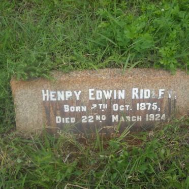 RIDLEY Henry Edwin 1875-1924