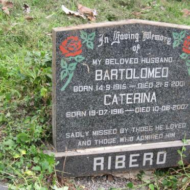 RIBERO Bartolomeo 1915-2001 &amp; Caterina 1916-2007