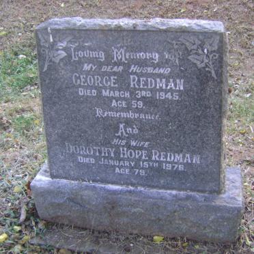 REDMAN George -1945 &amp; Dorothy Hope -1976