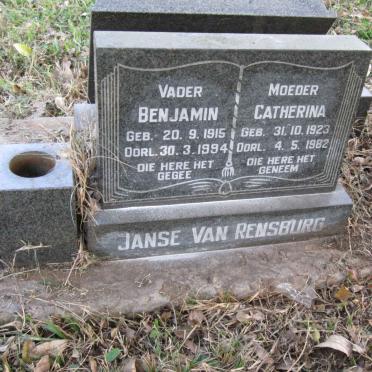 RENSBURG Benjamin, Janse van 1915-1994 &amp; Catherina 1923-1982