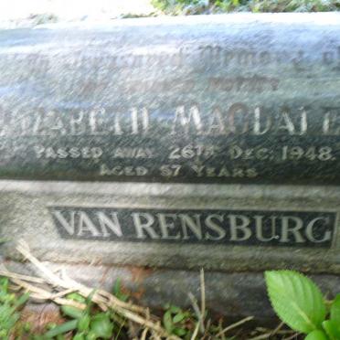 RENSBURG Elizabeth Magdalena, van  -1948