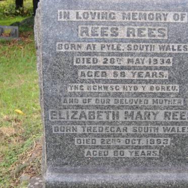 REES Rees -1934 &amp; Elizabeth Mary -1963