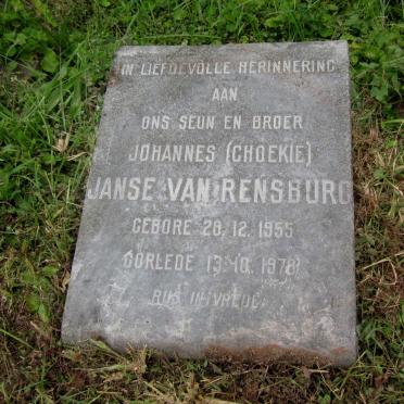 RENSBURG Johannes, Janse van 1955-1978
