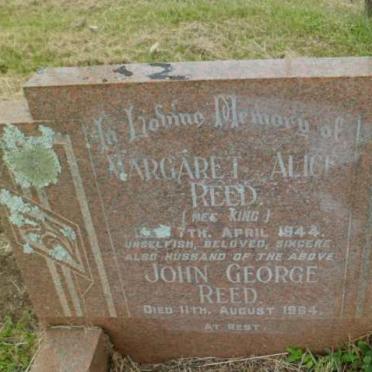 REED John George -1964 &amp; Margaret Alice KING -1944