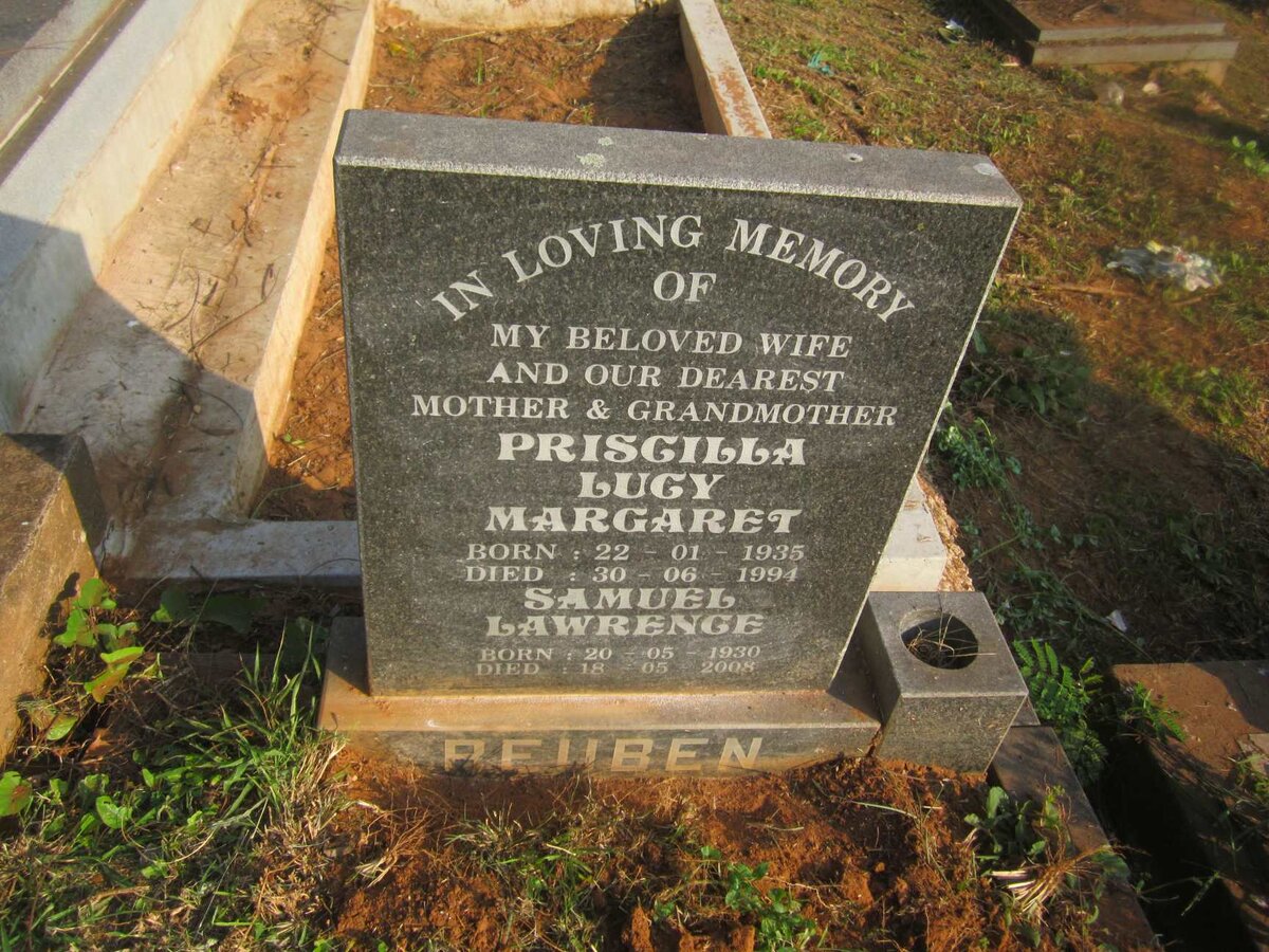 REUBEN Samuel Lawrence 1930-2008 &amp; Priscilla Lucy Margaret 1935-1994