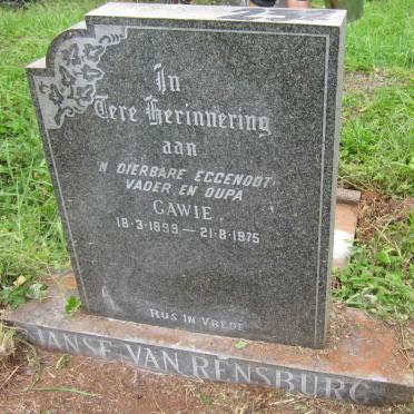 RENSBURG Gawie, Janse van 1899-1975