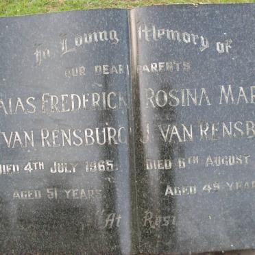 RENSBURG Isaias Frederick, J. van -1965 &amp; Rosina Maria -1965