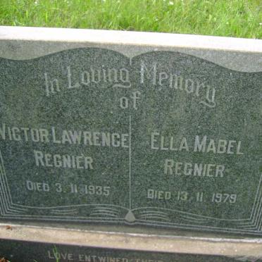 REGNIER Victor Lawrence -1935 &amp; Ella Mabel -1979