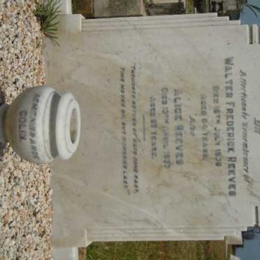 REEVES Walter Frederick  -1936 &amp; Alice -1937