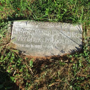 RENSBURG Frederik Roedolfus, Janse van 1889-1962