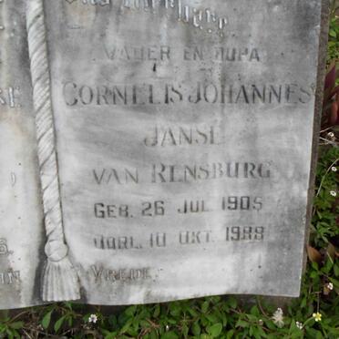 RENSBURG Cornelis Johannes, Janse van 1905-1989