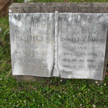 RENSBURG Cornelis Johannes, Janse van 1905-1989 &amp; Catharina E. CORNELIUS 1910-1956