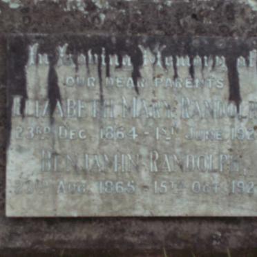 RANDOLPH Benjamin 1865-1926 &amp; Elizabeth Mary 1864-1925