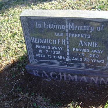 RACHMANN Heinrich F.H. -1935 &amp; Annie -1963