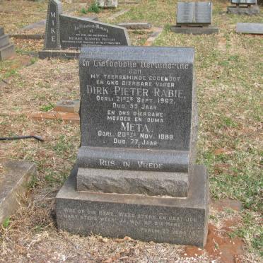 RABIE Dirk Pieter -1962 &amp; Meta -1989