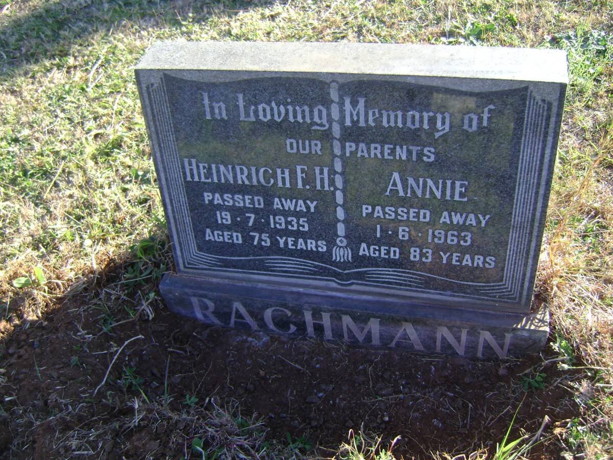 RACHMANN Heinrich F.H. -1935 &amp; Annie -1963