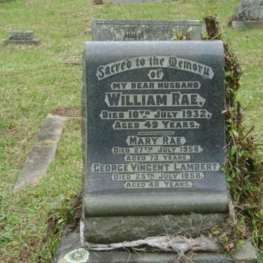 RAE William -1932 &amp; Mary -1958 :: LAMBERT George Vincent -1958