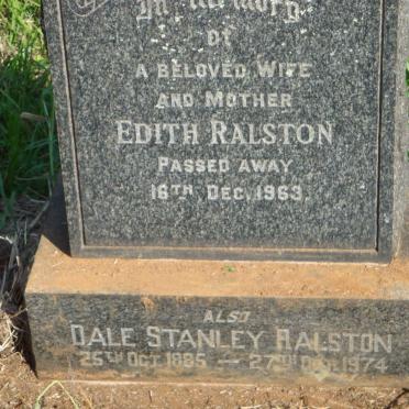 RALSTON Dale Stanley 1885-1974 &amp; Edith -1963