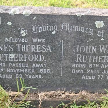 RUTHERFORD John William 1897-1974 &amp; Agnes Theresa -1968