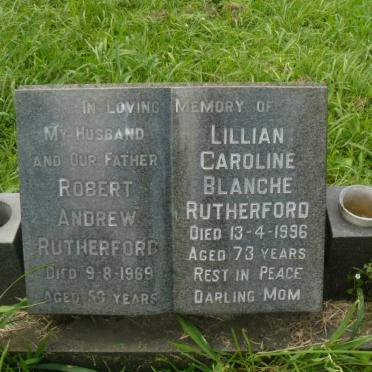 RUTHERFORD Robert Andrew -1969 &amp; Lillian Caroline Blanche -1996