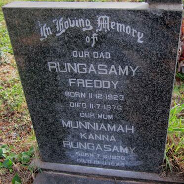 RUNGASAMY Freddy 1923-1976 &amp; Kanna MUNNIAMAH 1926-1998
