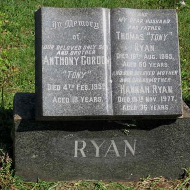 RYAN Thomas -1965 &amp; Hannah -1977 :: RYAN Anthony Gordon -1958