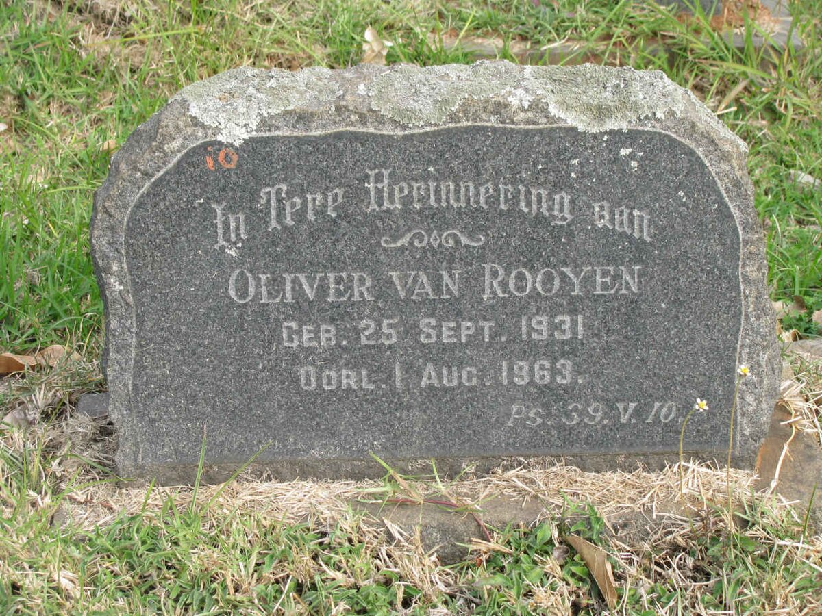 ROOYEN Oliver, van 1931-1963