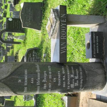 ROOYEN Johannes Stefanus Boshoff, van 1917-1973 &amp; Maria Francina 1918-2007