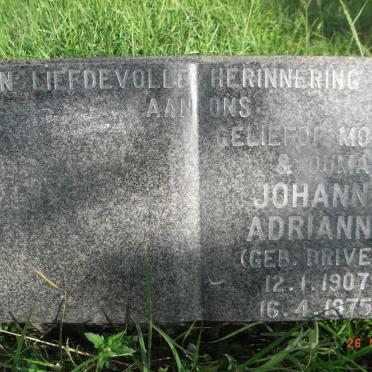 ROUX Johanna Adrianna, le nee DRIVER 1907-1975