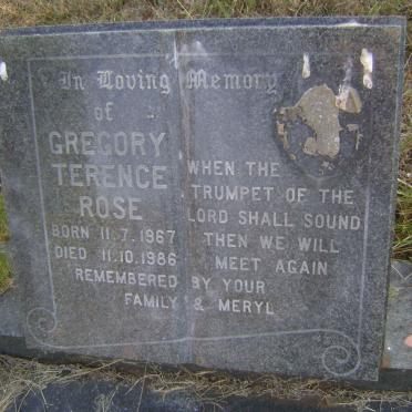 ROSE Gregory Terence 1967-1986