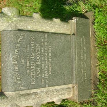 ROOYEN Richard Jacobus, van -1958