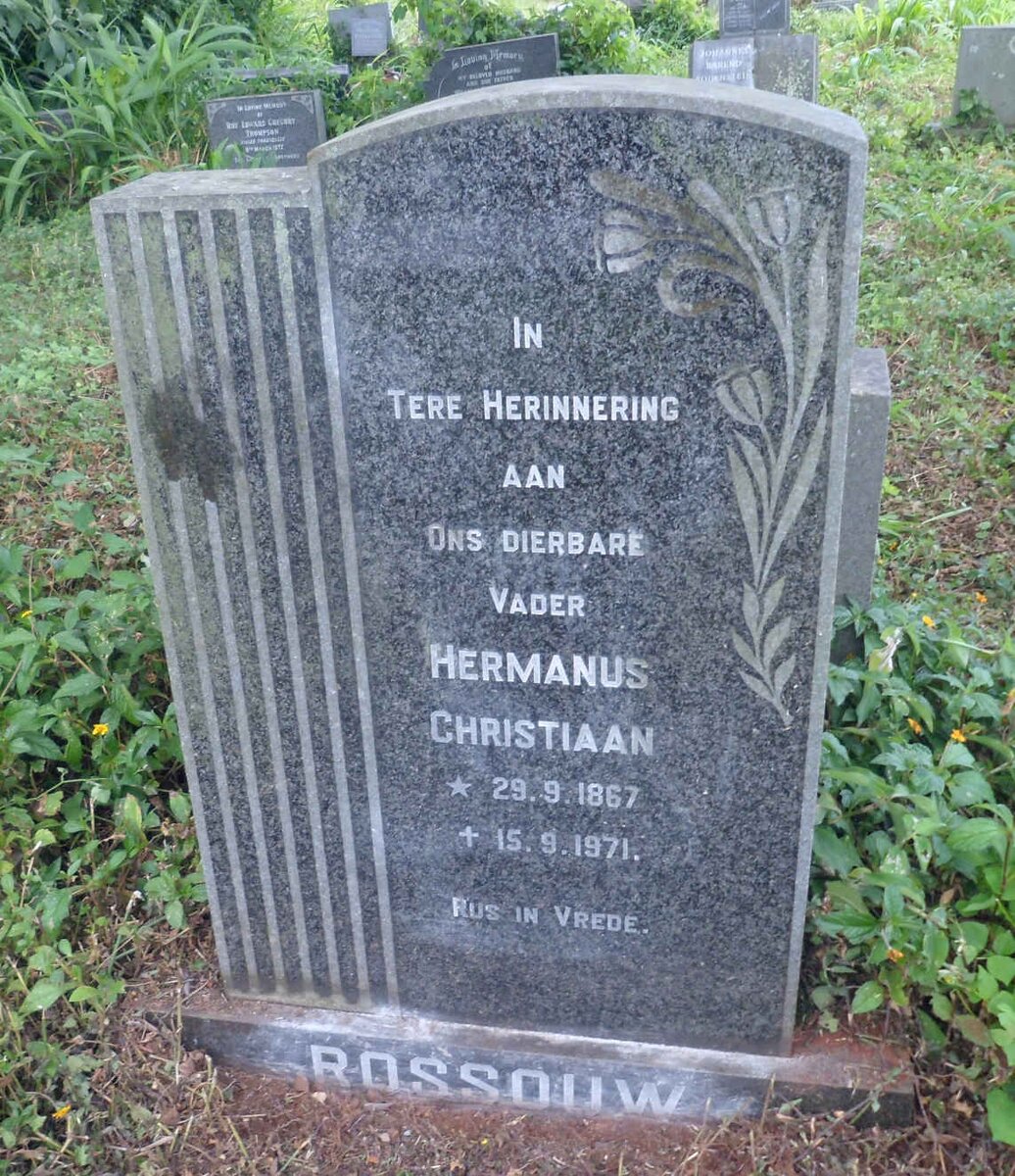 ROSSOUW Hermanus Christiaan 1867-1971