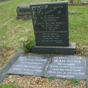 ROWE Frederick Brett Billing -1968 &amp; Ruth -1973 :: ROWE Ronnie -1984 &amp; Jean -2004