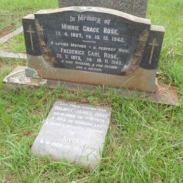 ROSE Frederick Carl 1873-1960 &amp; Minnie Grace 1867-1942 :: ROSE Wilmot James 1909-1978 &amp; Joyce 1922-1991