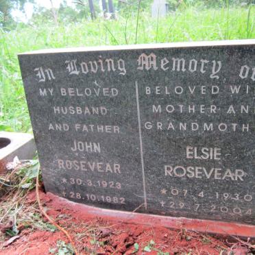ROSEVEAR John 1923-1982 &amp; Elsie 1930-2004
