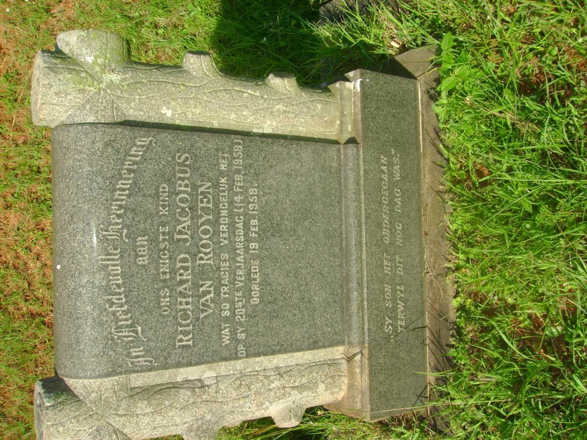 ROOYEN Richard Jacobus, van -1958
