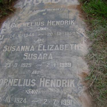 ROODT Cornelius Hendrik 1924-1991 &amp; Susanna Elizabeth Susara 1929-1989 :: ROODT Cornelius Hendrik 1948-1958