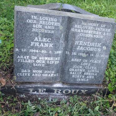 ROUX Hendrik Jacobus, le 1937-2000 :: ROUX Alec Frank, le 1964-1984