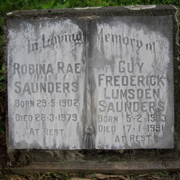SAUNDERS Guy Frederick Lumsden 1903-1991 &amp; Robina Rae 1902-1979