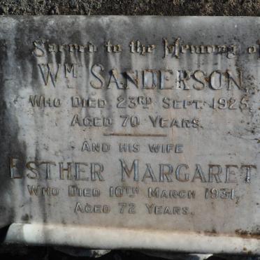 SANDERSON Wm. -1925 &amp; Esther Margaret -1931