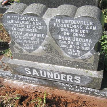 SAUNDERS Willem Johannes 1909-1979 &amp; Anna Jacoba 1918-1982