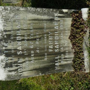 SANDILANDS John -1932 &amp; Fanny Hall -1958